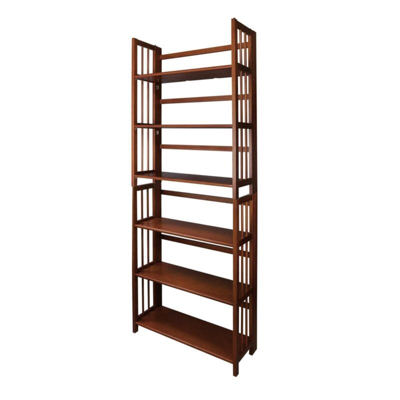 3 - Shelf Folding Stackable Bookcase 27.5  Wide - Walnut - Image 9