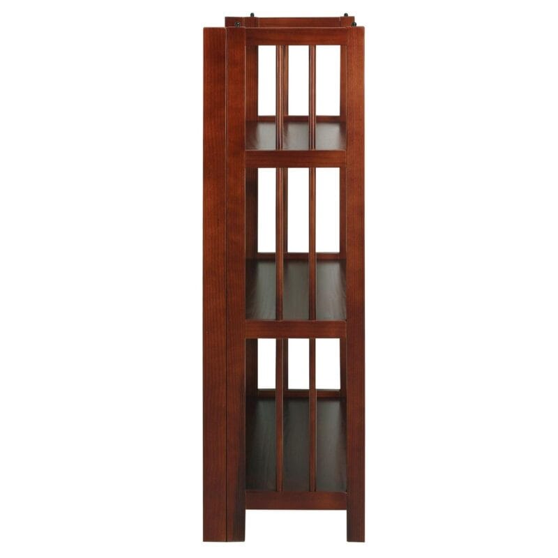 3 - Shelf Folding Stackable Bookcase 27.5  Wide - Walnut - Image 4