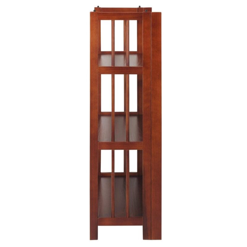 3 - Shelf Folding Stackable Bookcase 27.5  Wide - Walnut - Image 3