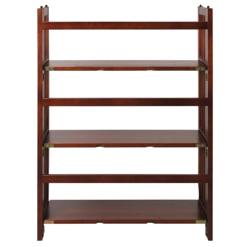 3 - Shelf Folding Stackable Bookcase 27.5  Wide - Walnut - Image 5