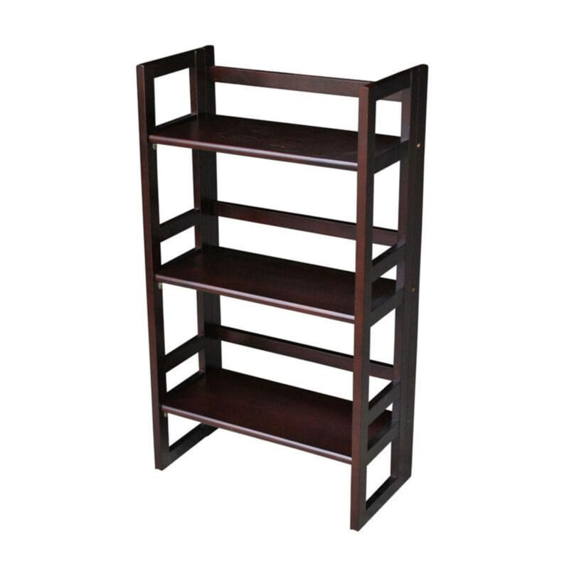 3-Shelf Folding Student Bookcase 20.75  Wide-Espresso