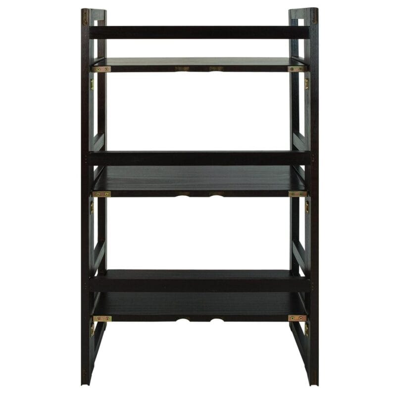 3-Shelf Folding Student Bookcase 20.75  Wide-Espresso - Image 6