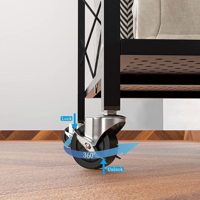 5-Storage Shelves with Foldable Metal Shelving Units Storage Racks, No Assembly Required Movable Storage Shelf Heavy Duty Shelves Kitchen, and Garage Storage Shelf(1 PACK) - Image 2