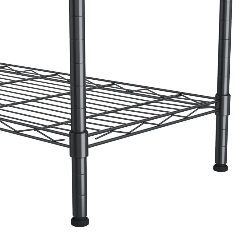 6-Tier Wire Shelving Unit Storage Rack Metal Shelf Organizer with 6 Hooks for Kitchen Bathroom Garage Balcony 21.26  x 11.42  x 62.99 - Image 7