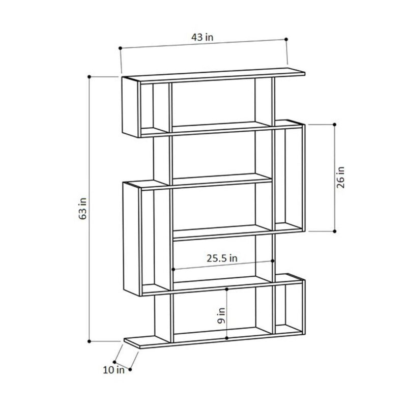 Ada Home Decor Furniture Multiple Tier Open Shelf Anthracite Light Mocha Blair Modern Bookcase - Image 7