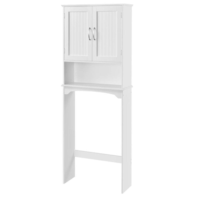 Alden Design 9  Width Wooden over The Toilet Bathroom Storage Cabinets with Door, White - Image 6