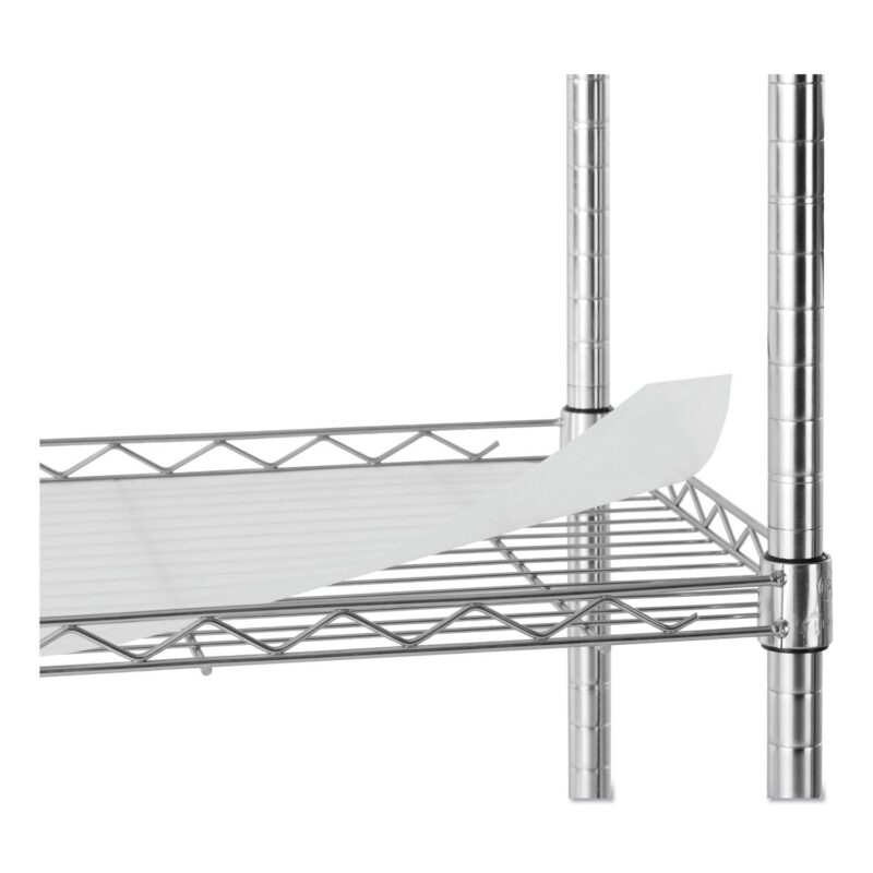 Alera 5-Shelf Wire Shelving Kit with Casters and Shelf Liners, 48w x 18d x 72h, Silver - Image 6