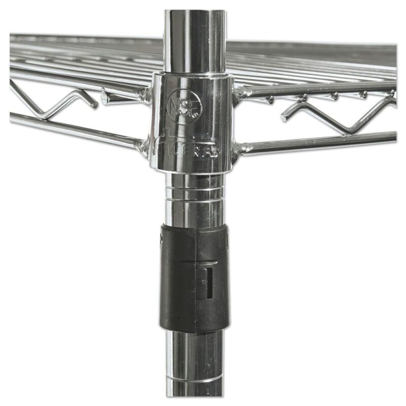 Alera Complete Wire Shelving Unit with Casters, Four-Shelf, 48  x 18  x 72 , Silver - Image 4