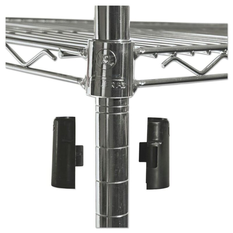 Alera Complete Wire Shelving Unit with Casters, Four-Shelf, 48  x 18  x 72 , Silver - Image 5