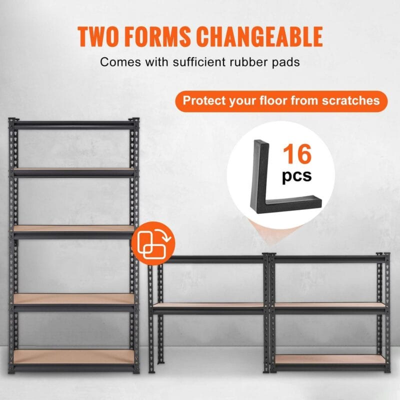 BENTISM 5 Tier Adjustable Heavy Duty Steel Shelving Unit, 12 D x 30 W x 60 H Garage Storage Rack 2000 lbs Load - Image 5
