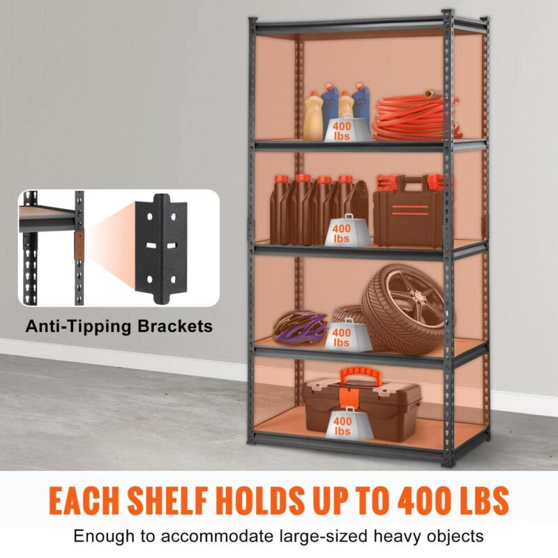 BENTISM Storage Shelving Unit Garage Storage Rack 5-Tier Adjustable 2000 lbs Load - Image 2
