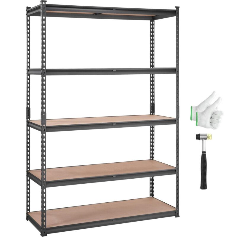 BENTISM Storage Shelving Unit 72 in. H x 48 in. W x 18 in. D ,Garage Storage Rack 5-Tier Adjustable 2000 lbs Load