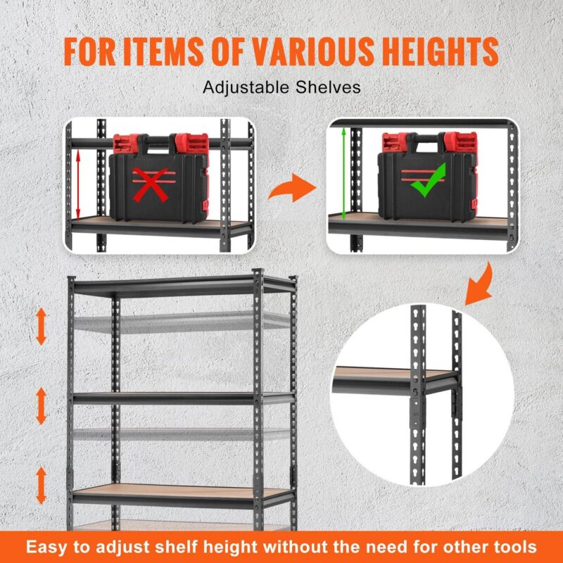 BENTISM Storage Shelving Unit Garage Storage Rack 5-Tier Adjustable 2000 lbs Load - Image 6