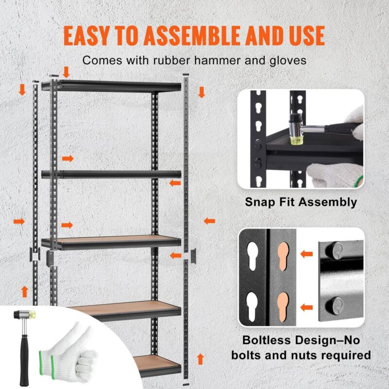 BENTISM Storage Shelving Unit Garage Storage Rack 5-Tier Adjustable 2000 lbs Load - Image 4
