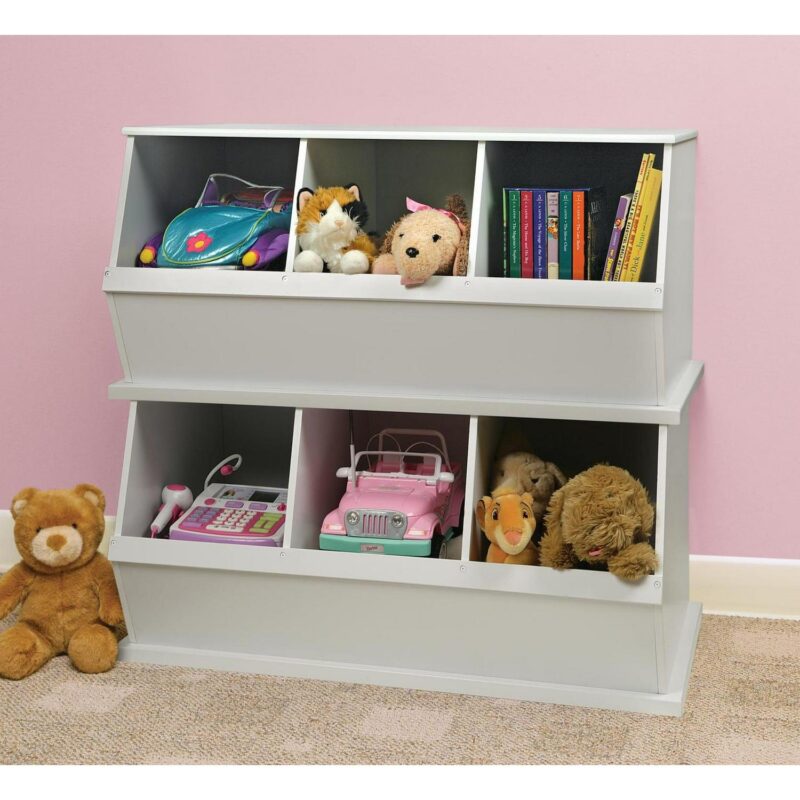 Badger Basket Children's Wood Three Bin Stackable Storage Cubby 5.2 Cu ft. - White - Image 9
