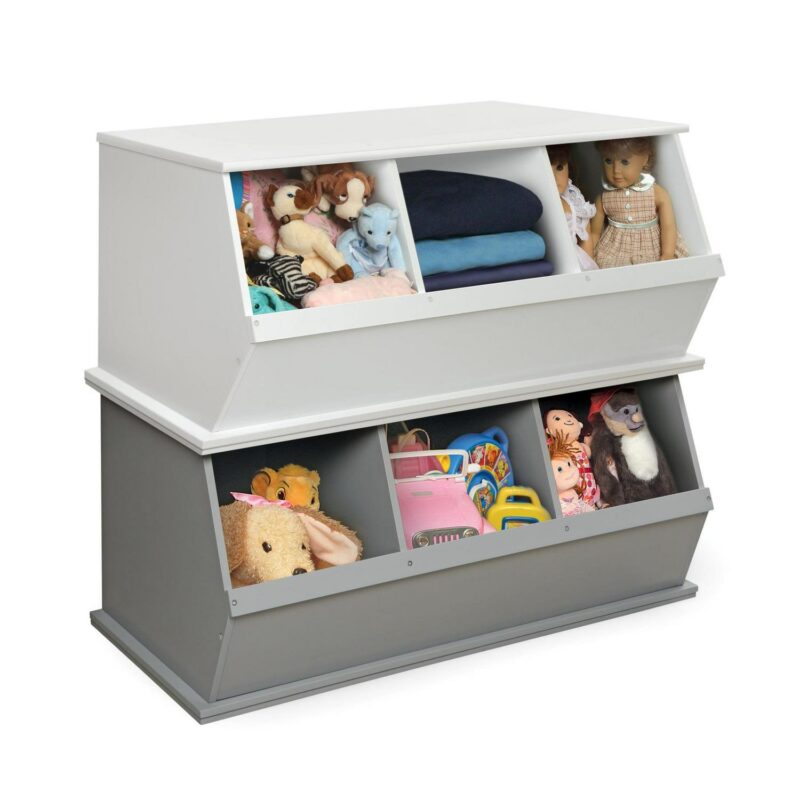 Badger Basket Children's Wood Three Bin Stackable Storage Cubby 5.2 Cu ft. - White - Image 5