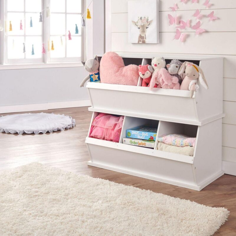 Badger Basket Children's Wood Three Bin Stackable Storage Cubby 5.2 Cu ft. - White - Image 7
