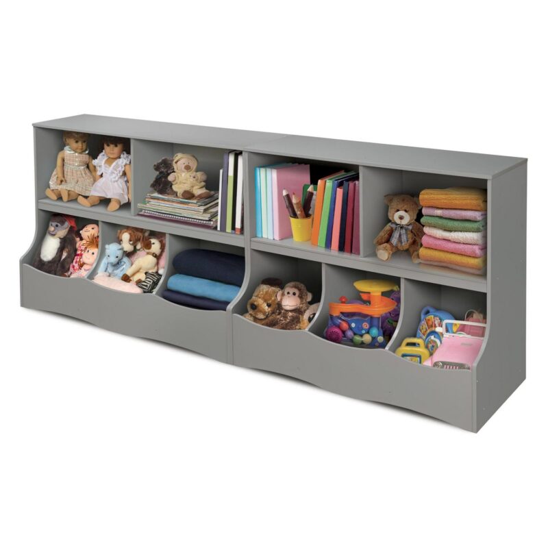 Badger Basket Kid's Multi-Bin Wood Toy Storage Organizing Cubby 6.4 Cu ft. - Gray - Image 8