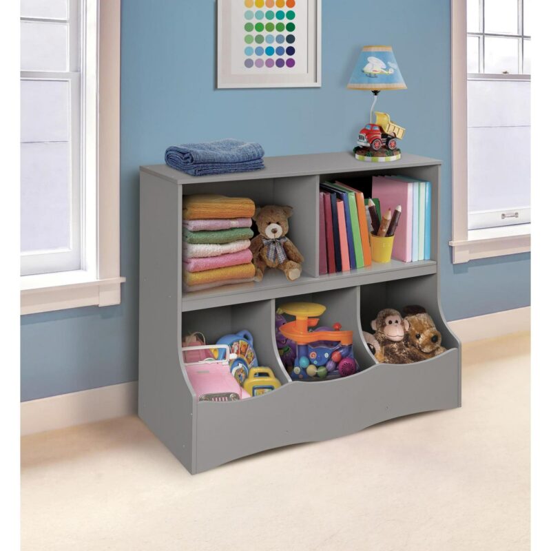 Badger Basket Kid's Multi-Bin Wood Toy Storage Organizing Cubby 6.4 Cu ft. - Gray - Image 3