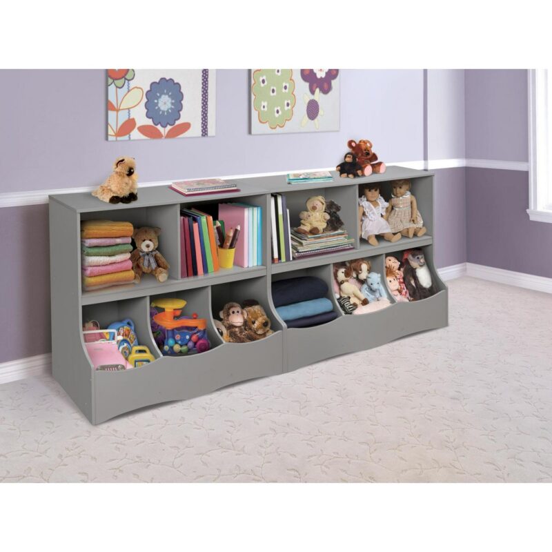 Badger Basket Kid's Multi-Bin Wood Toy Storage Organizing Cubby 6.4 Cu ft. - Gray - Image 7