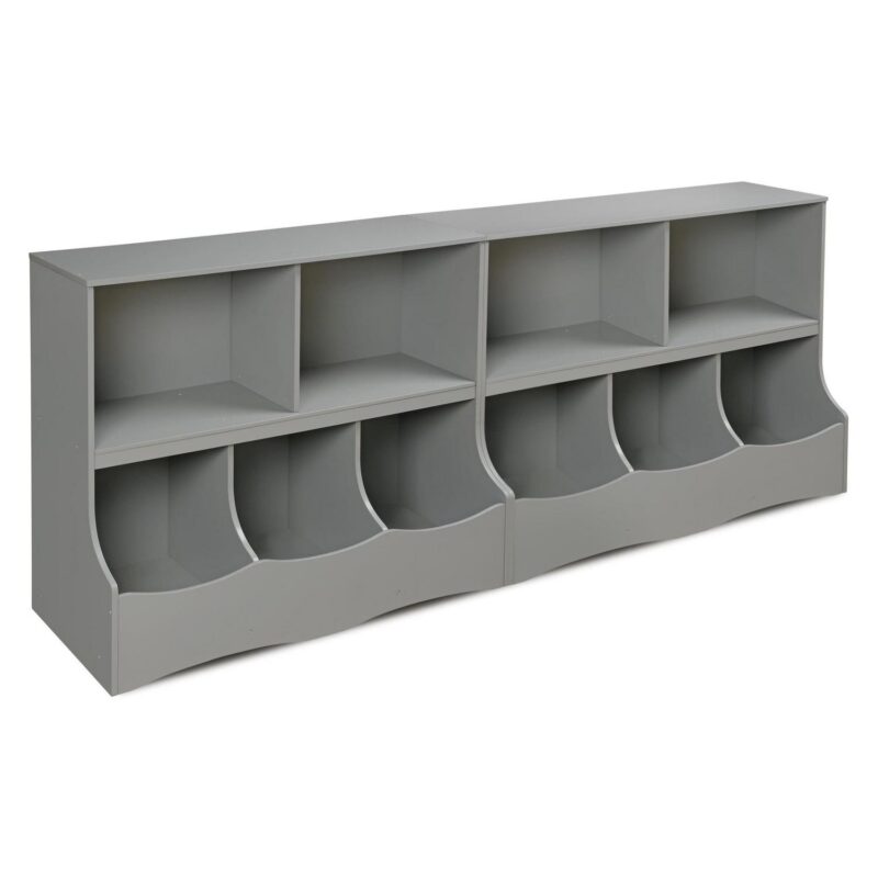 Badger Basket Kid's Multi-Bin Wood Toy Storage Organizing Cubby 6.4 Cu ft. - Gray - Image 5