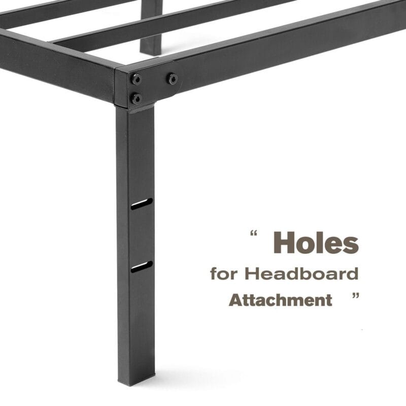 Bed Frame - Full Size Heavy Duty Platform Bed with Underbed Storage, 14-Inch High Steel Slat Support, Non-Slip Design, No Box Spring Required - Image 5