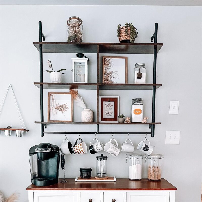 Bestier 41  Industrial Pipe Shelves Wall Mount, 3-Tier Floating Shelves for Kitchen Bedroom Bathroom in Rustic - Image 6