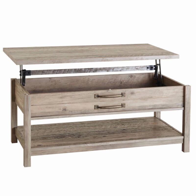 Better Homes and Gardens Modern Farmhouse Rectangle Lift-Top Coffee Table, Rustic Gray Finish - Image 7