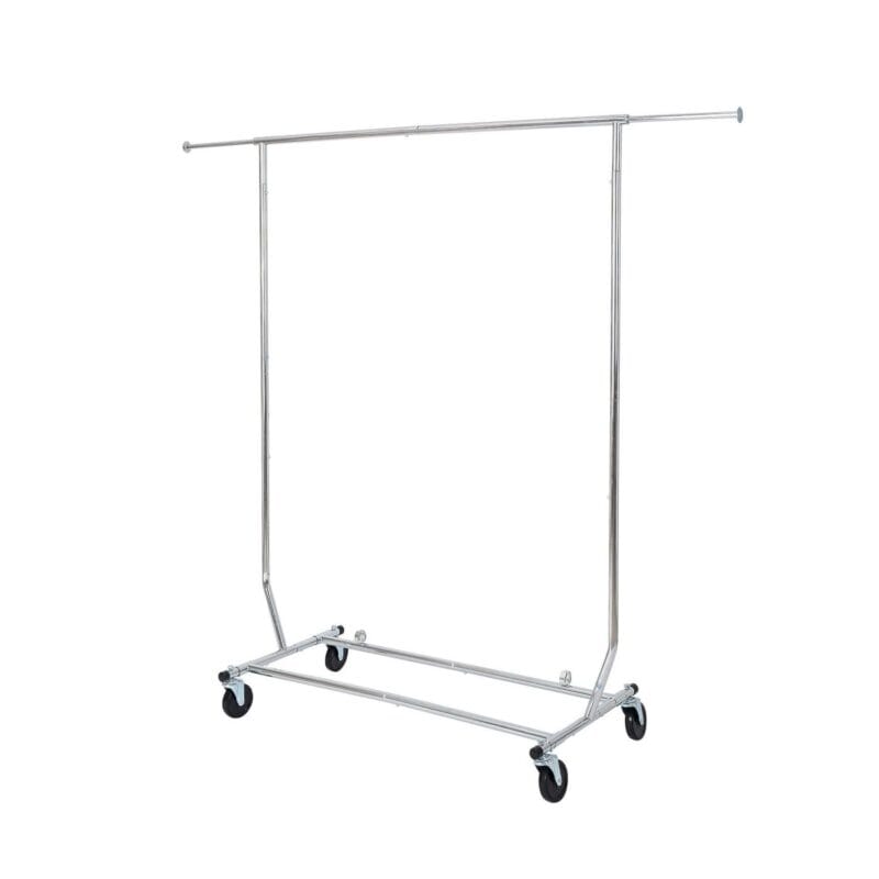 Better Homes and Gardens 300lbs Heavy Duty Folding Adjustable Rolling Garment Rack, Chrome