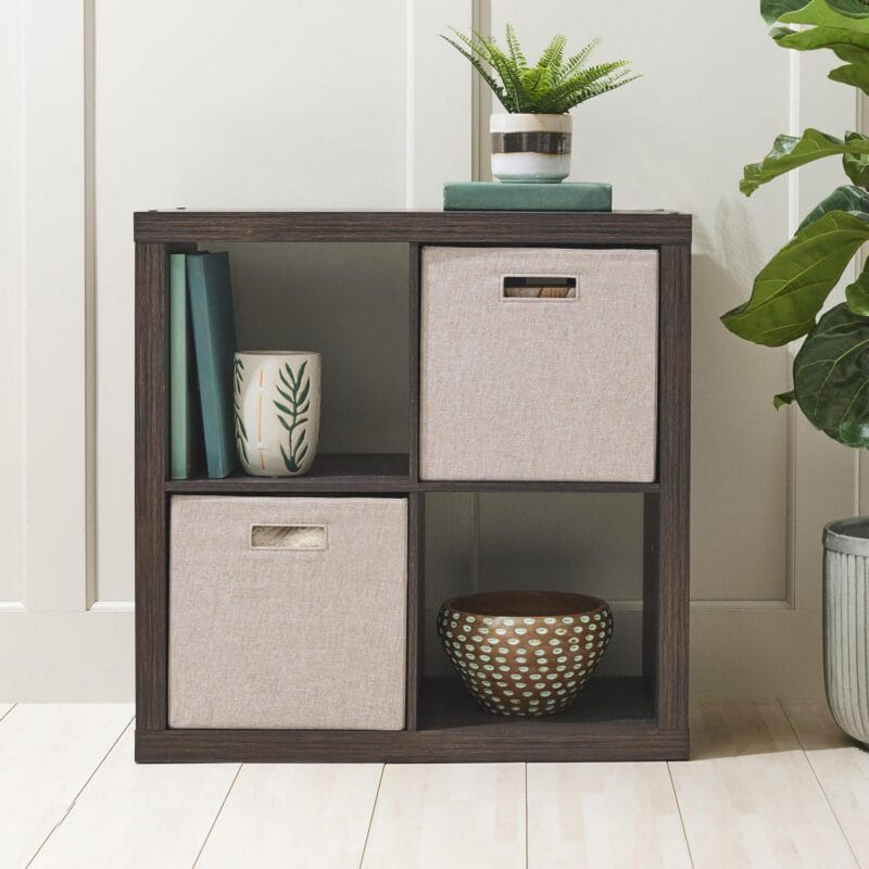 Better Homes and Gardens 4-Cube Storage Organizer, Tobacco Oak - Image 8