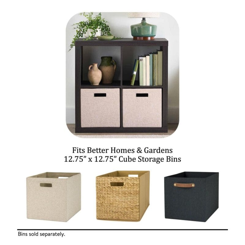 Better Homes and Gardens 4-Cube Storage Organizer, Tobacco Oak - Image 10