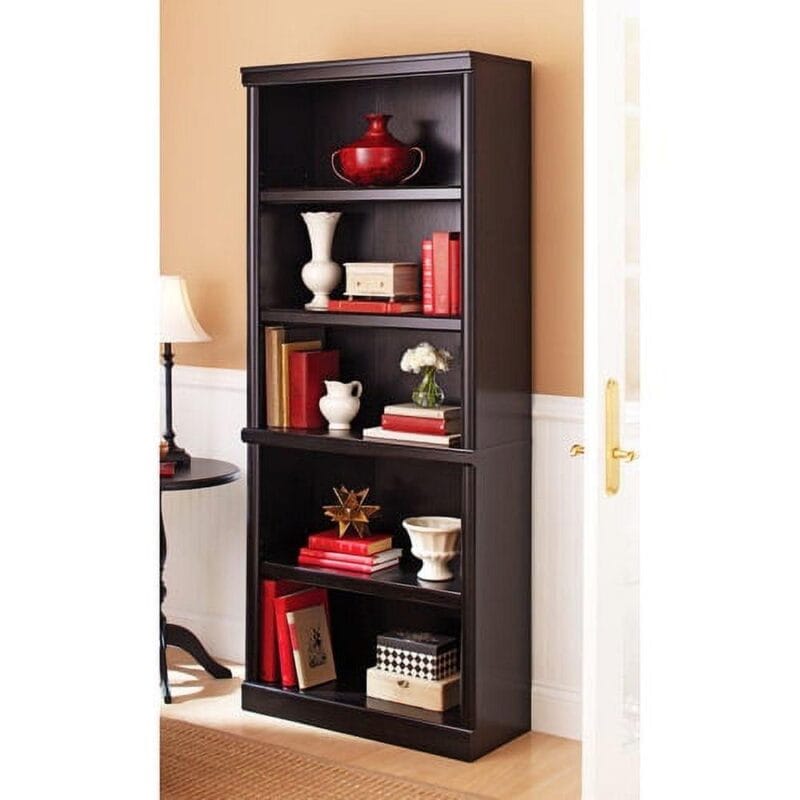 Better Homes and Gardens 71  Ashwood Road 5 Shelf Bookcase, Black Finish - Image 5