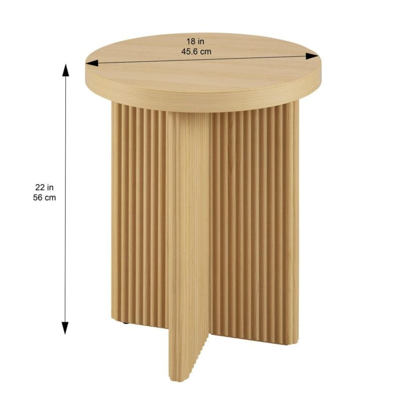 Better Homes and Gardens Lillian Fluted End Table, Natural Pine Finish - Image 7