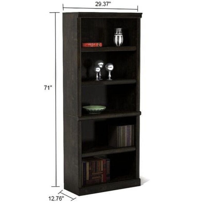 Better Homes and Gardens 71  Ashwood Road 5 Shelf Bookcase, Black Finish - Image 4