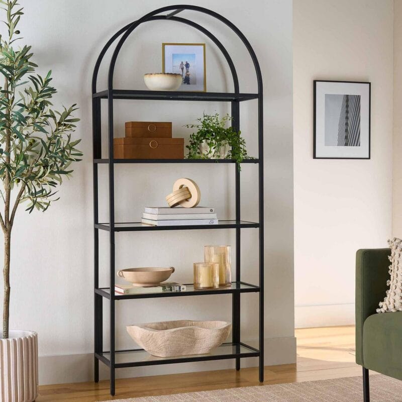 Better Homes and Gardens Nola Arc Bookshelf, Black Finish - Image 2