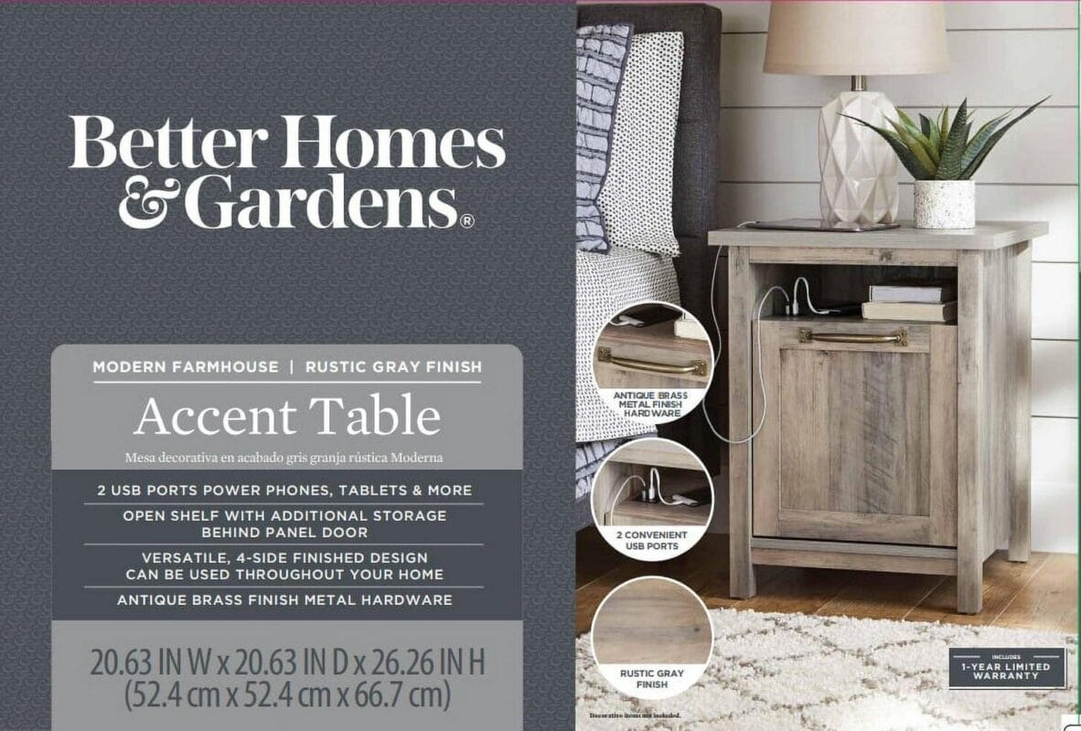 Better Homes and Gardens Modern Farmhouse USB Nightstand, Rustic Gray - Image 17