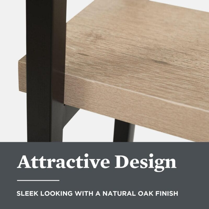 Better Homes and Gardens Jace 3-Shelf Over the Toilet Space Saver, Black and Natural Oak Finish - Image 6