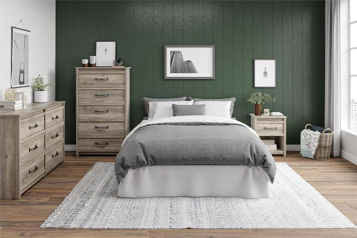 Better Homes and Gardens Rustic Ranch Nightstand, Gray Oak - Image 3