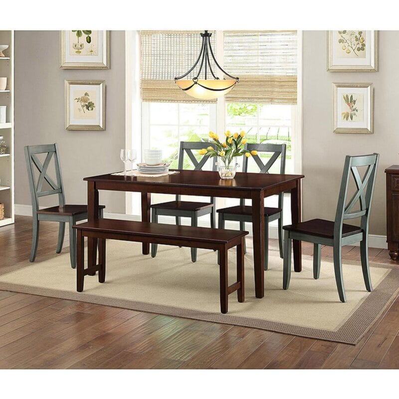 Better Homes and Gardens Maddox Crossing Dining Chairs, Set of 2, Dark Seafoam Finish - Image 6