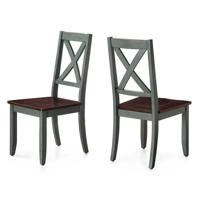 Better Homes and Gardens Maddox Crossing Dining Chairs, Set of 2, Dark Seafoam Finish
