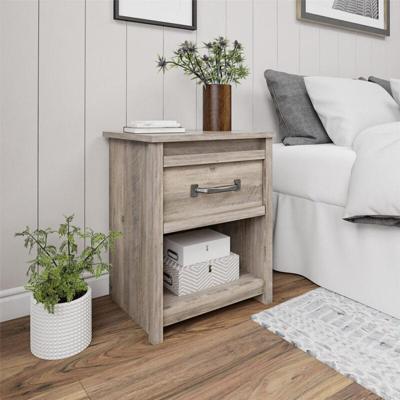 Better Homes and Gardens Rustic Ranch Nightstand, Gray Oak