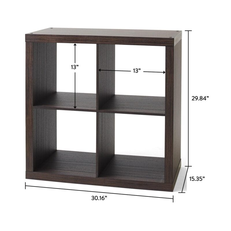 Better Homes and Gardens 4-Cube Storage Organizer, Tobacco Oak - Image 5