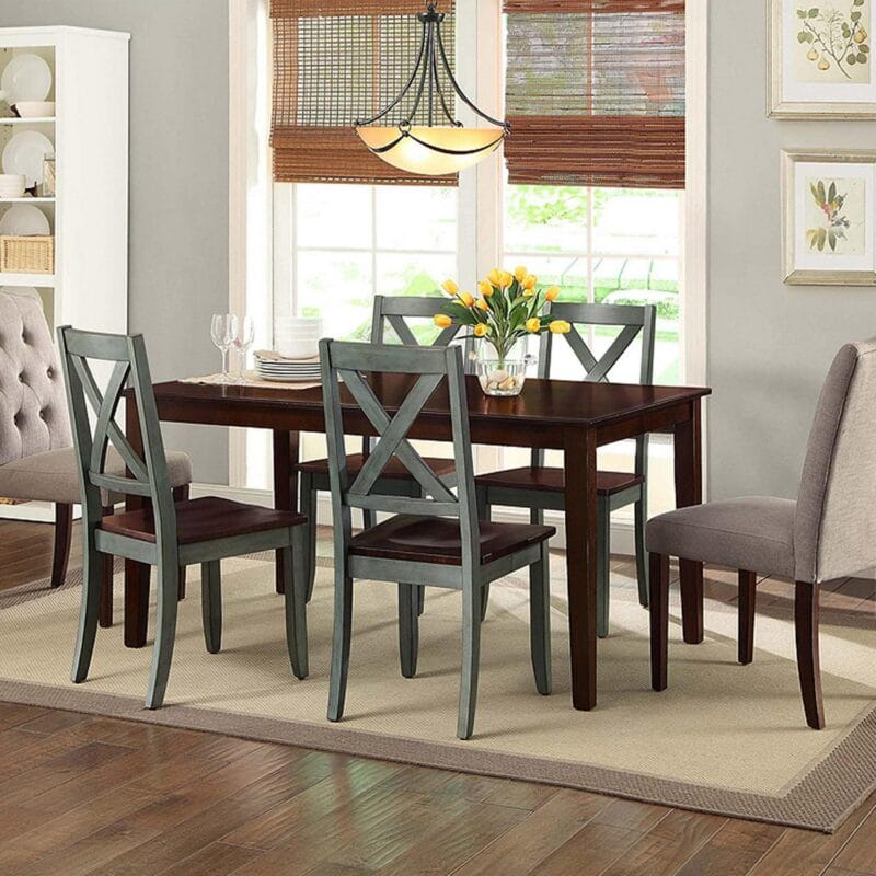 Better Homes and Gardens Maddox Crossing Dining Chairs, Set of 2, Dark Seafoam Finish - Image 9