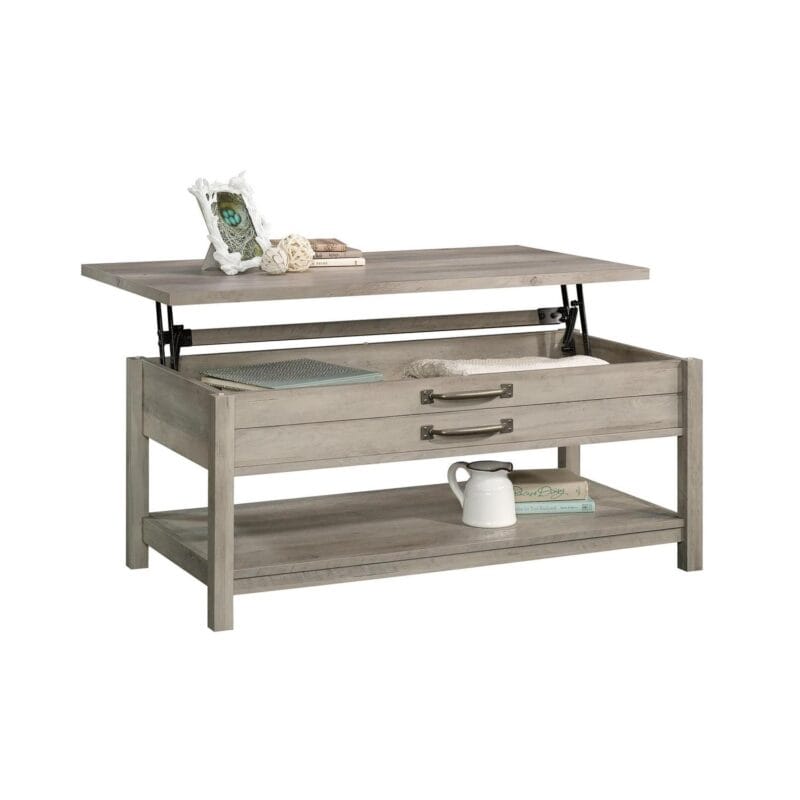 Better Homes and Gardens Modern Farmhouse Rectangle Lift-Top Coffee Table, Rustic Gray Finish - Image 10