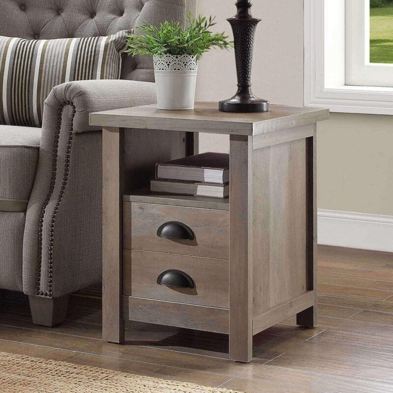 Better Homes and Gardens Granary Modern Farmhouse End Table, Rustic Gray