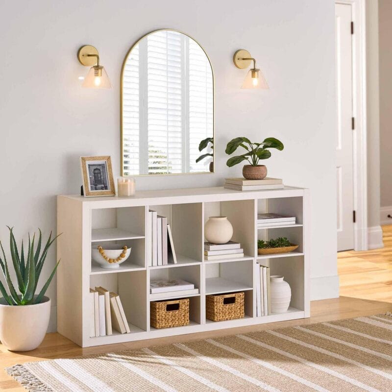 Better Homes and Gardens 8-Cube Organizer with 4 H-Shelf Inserts, White Texture