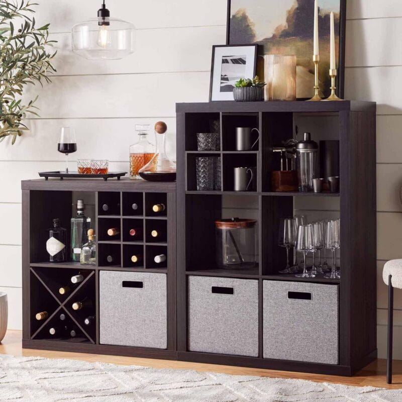 Better Homes and Gardens 4-Cube Storage Organizer, Tobacco Oak - Image 4