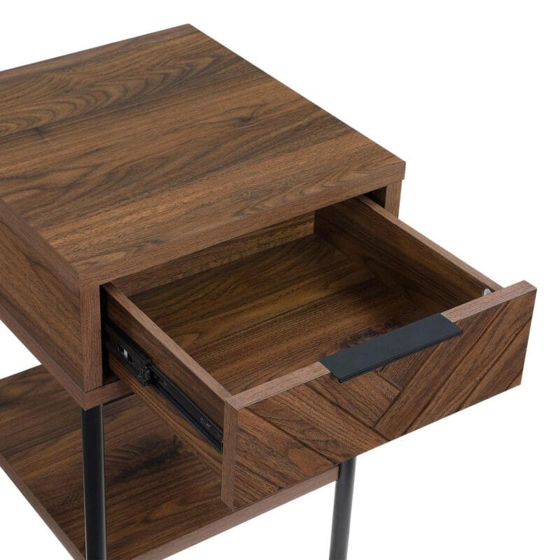 Better Homes and Gardens Wyatt Geo End Table, Walnut Finish - Image 4
