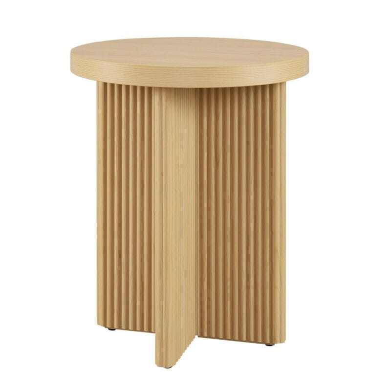 Better Homes and Gardens Lillian Fluted End Table, Natural Pine Finish - Image 4
