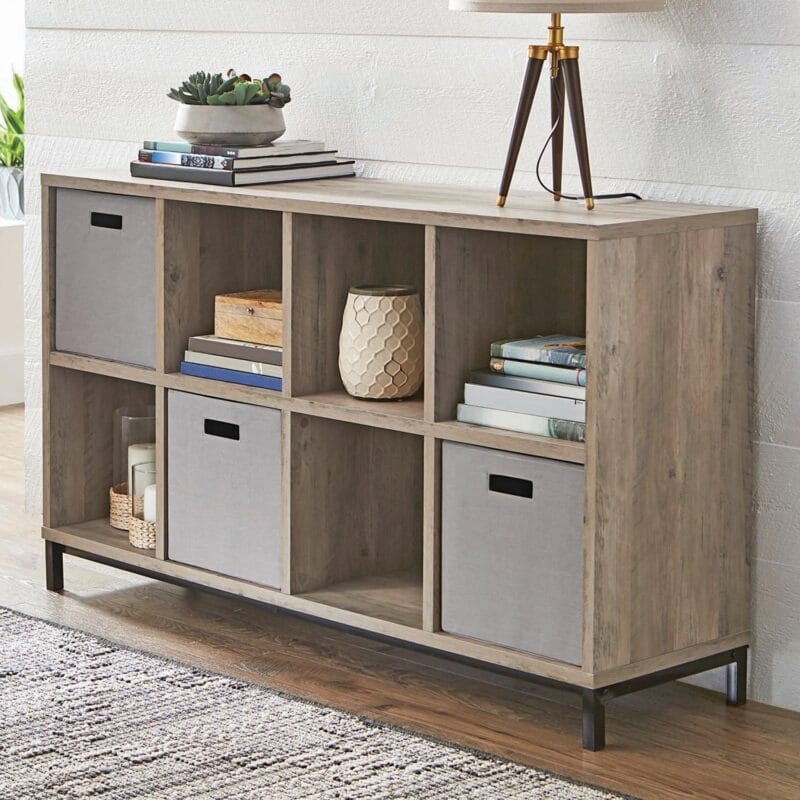 Better Homes and Gardens 8-Cube Organizer with Metal Base, Rustic Gray